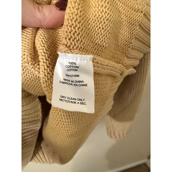 Anthropologie Demylee Sela Beige Cotton Cardigan Sweater Small - Picture 4 of 7
